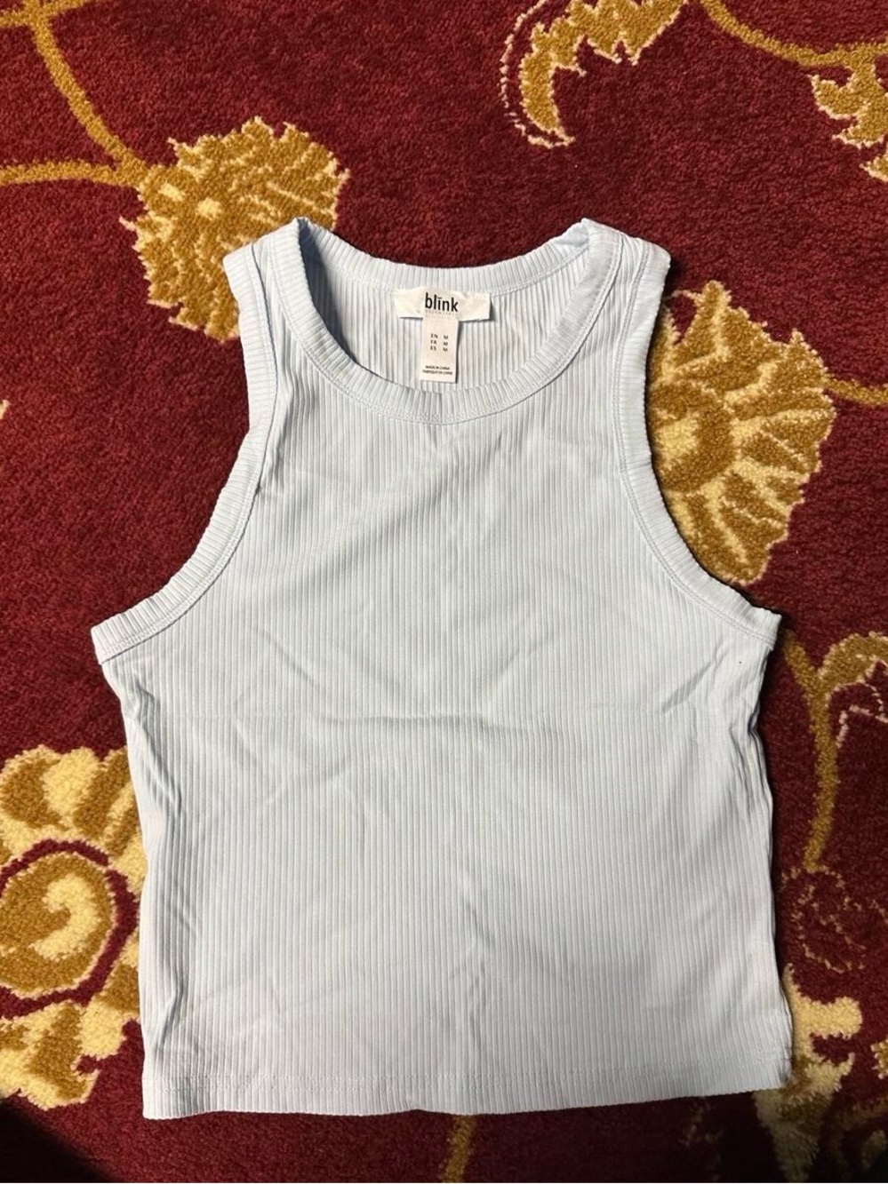 Link Pale Blue Ribbed Tank